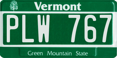VT license plate PLW767