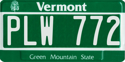 VT license plate PLW772