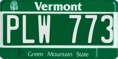VT license plate PLW773