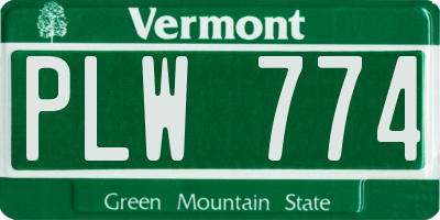 VT license plate PLW774