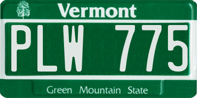 VT license plate PLW775