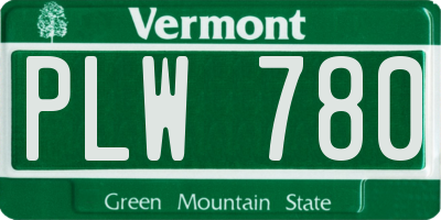 VT license plate PLW780