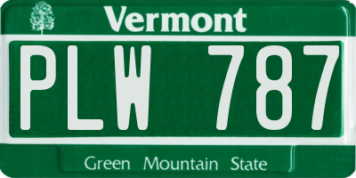 VT license plate PLW787