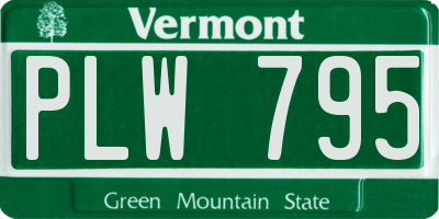 VT license plate PLW795