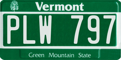 VT license plate PLW797