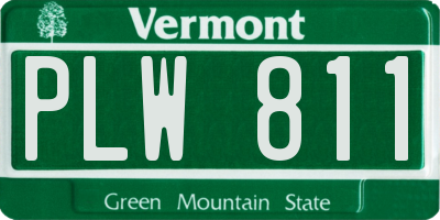VT license plate PLW811