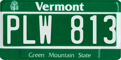 VT license plate PLW813