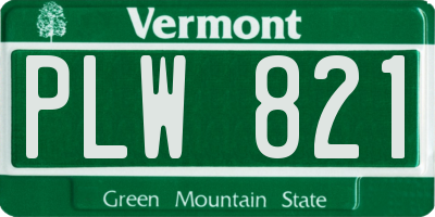 VT license plate PLW821