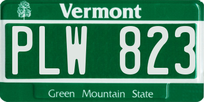 VT license plate PLW823