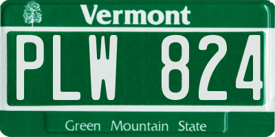 VT license plate PLW824