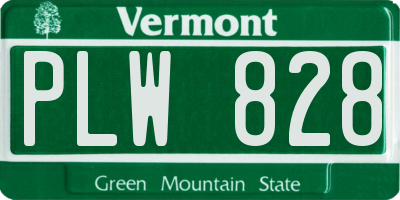 VT license plate PLW828