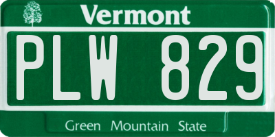 VT license plate PLW829