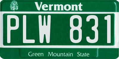VT license plate PLW831