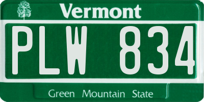 VT license plate PLW834