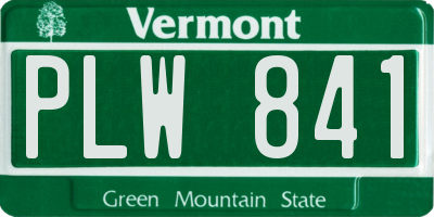 VT license plate PLW841