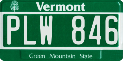 VT license plate PLW846