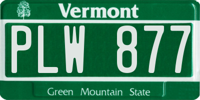 VT license plate PLW877