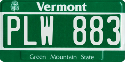 VT license plate PLW883