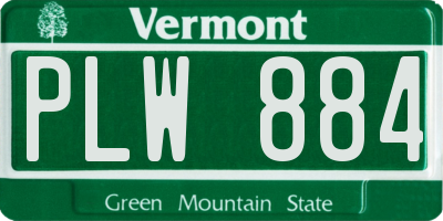 VT license plate PLW884