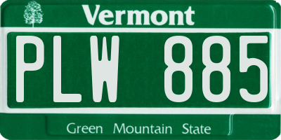VT license plate PLW885