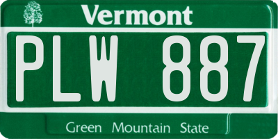 VT license plate PLW887
