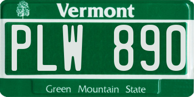 VT license plate PLW890