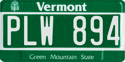 VT license plate PLW894