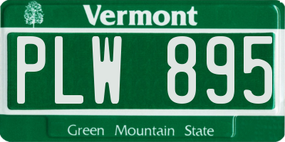 VT license plate PLW895