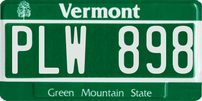 VT license plate PLW898