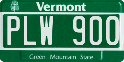 VT license plate PLW900