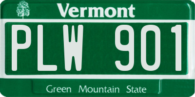 VT license plate PLW901
