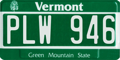 VT license plate PLW946