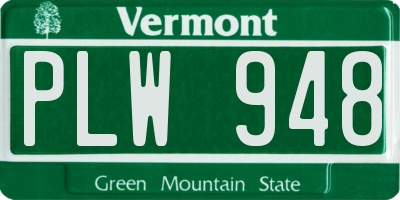 VT license plate PLW948