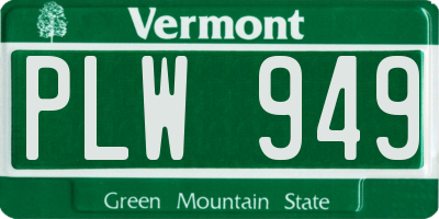 VT license plate PLW949