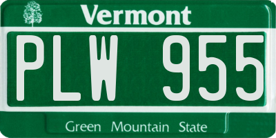 VT license plate PLW955