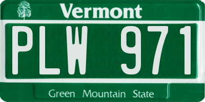 VT license plate PLW971