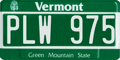 VT license plate PLW975