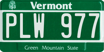 VT license plate PLW977
