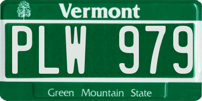 VT license plate PLW979