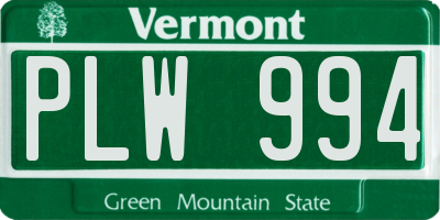 VT license plate PLW994
