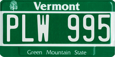 VT license plate PLW995