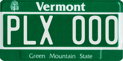VT license plate PLX000