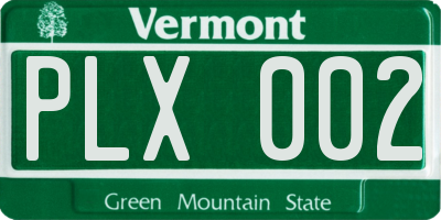 VT license plate PLX002