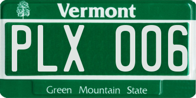 VT license plate PLX006
