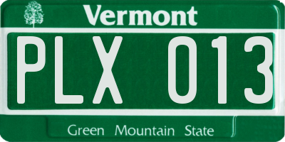 VT license plate PLX013