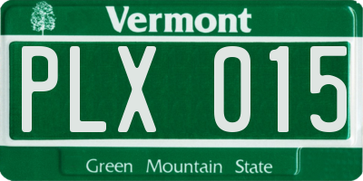 VT license plate PLX015