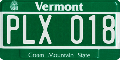 VT license plate PLX018