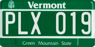VT license plate PLX019