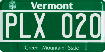 VT license plate PLX020