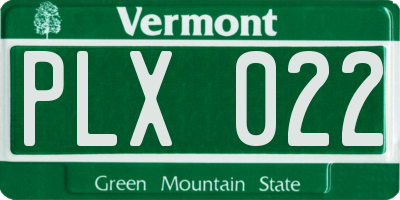 VT license plate PLX022